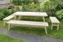 Купить  Комплект дачной мебели на 12 человек 200 см (Стол, 4 лавки) деревянный, КМР-26