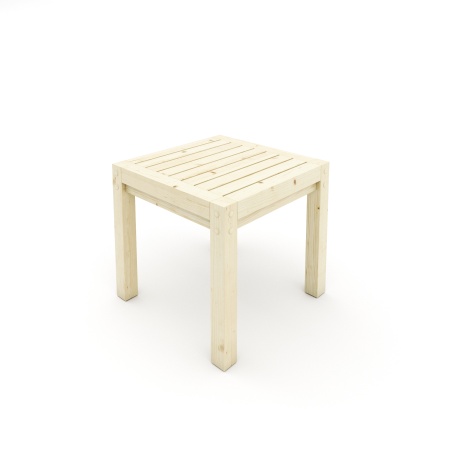 Комплект садовой мебели из дерева с подушками (2 кресла + столик), КМЛС-01