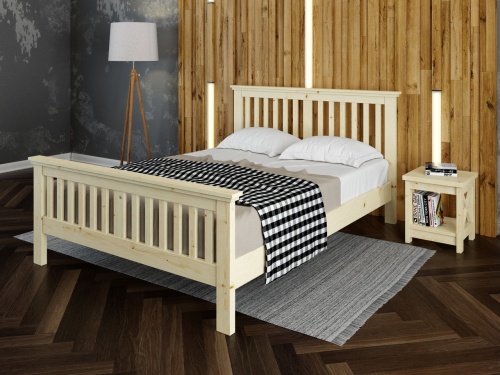 Кровать двухспальная 160х200 см с изножьем деревянная Прованс, КР-08
