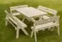 Комплект складной мебели на 10 человек (Стол 150 см, 4 скамейки) деревянный, КСС-05 Комплект складной мебели на 10 человек (Стол 150 см, 4 скамейки) деревянный, КСС-05