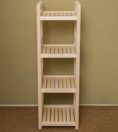 Стеллаж деревянный, этажерка 4 полки, 105 х 35 х 35 см, Универсальный, СУ-12