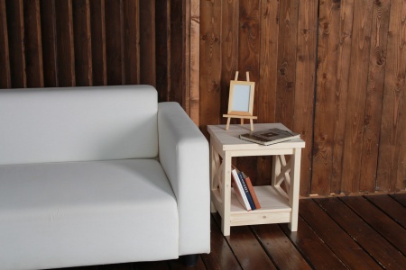 Тумба прикроватная прикроватная, 2 полки, 45х40х40 см деревянная, ХСП-15