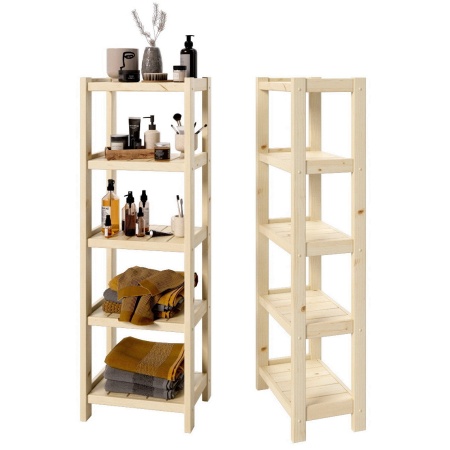 Стеллаж Классический, этажерка 5 полок, 158х53х35 см, деревянный, ХСК-09