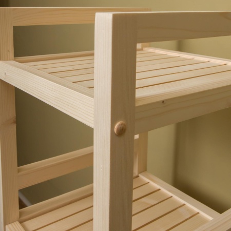 Стеллаж деревянный, этажерка 5 полок, 135 х 35 х 35 см, Универсальный, СУ-09