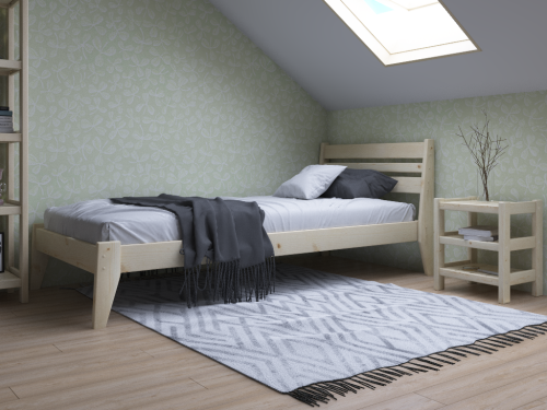 Кровать односпальная 80х190 см деревянная в Скандинавском стиле, КС-01
