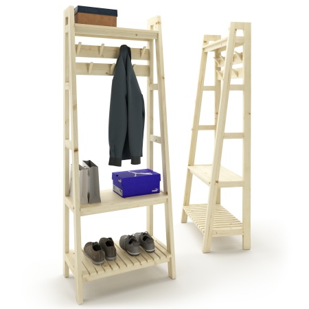 Прихожая с крючками в стиле Лестница 189х70х41,6 см, деревянная, ХСЛП-04