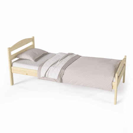 Кровать односпальная 800х1900 с изножьем из массива дерева в Классическом стиле, КК-02