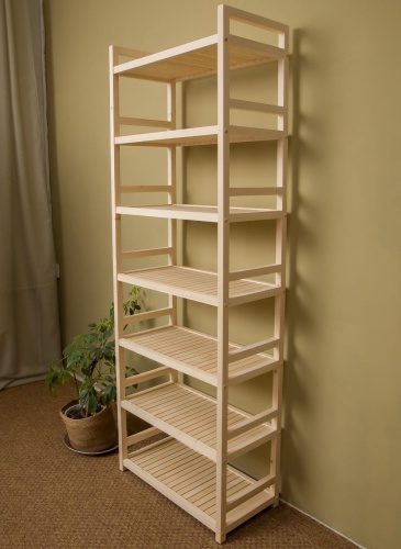 Стеллаж Универсальный 7 полок, 195х70х35 см, деревянный, СУ-01