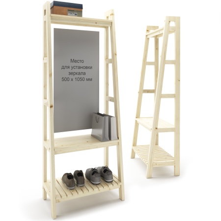 Прихожая в стиле Лестница 189х70х41,6 см, под большое зеркало, деревянная, ХСЛП-06