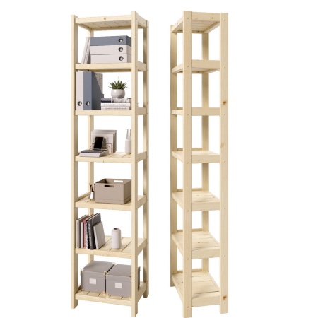 Стеллаж Классический 7 полок, 230х53х35 см, деревянный, ХСК-03 Стеллаж Классический 7 полок, 230х53х35 см, деревянный, ХСК-03