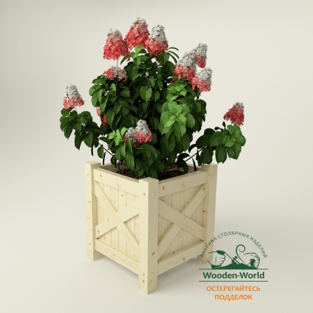 Кашпо 40х40х48 см в стиле Прованс (Ящик для цветов, Вазон из дерева) деревянный, ДК-11