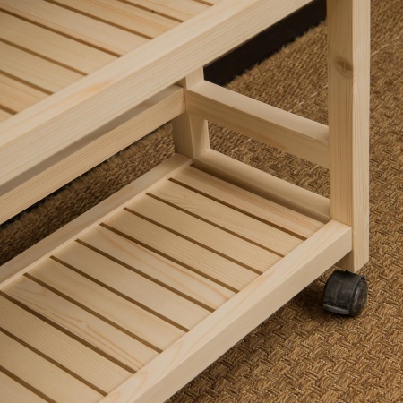 Этажерка на колесиках деревянная, 3 полки, 75 х 70 х 25, Универсальная, СУ-24