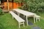 Купить  Комплект дачной мебели на 14-16 человек 370 см (2 стола, 4 лавки) деревянный, КМР-28