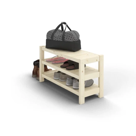 Тумба для обуви Классическая, 3 полки, 91х35х48,5 см, деревянная, ХСК-16