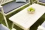 Купить  Комплект садовой мебели с диванами на 4 человека (столик кофейный, 2 скамейки) деревянный, КМР-13