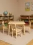 Детский Стол Большой и 2 стула деревянных, комплект на 2 ребенка (Столик 75х75см + 2 Стульчика), КМД-03