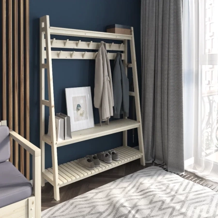 Прихожая с крючками в стиле Лестница 189х70х41,6 см, деревянная, ХСЛП-04