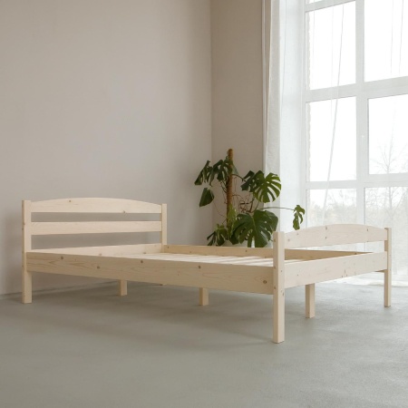 Кровать полутораспальная 1400х2000 изножьем из массива дерева в Классическом стиле, КК-08