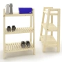 Этажерка для обуви в стиле Лестница, 3 полки, 109х70х41,6 см деревянная, ХСЛП-10