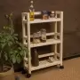 Этажерка узкая на колесиках деревянная, 3 полки, 75 х 52 х 17, Универсальная, СУ-35