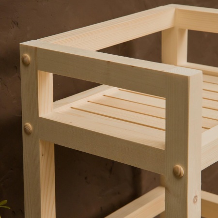 Тумба на колесиках деревянная, 3 полки, 75 х 35 х 25, Универсальная, СУ-26