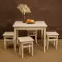Комплект обеденной мебели деревянный (стол 90 см + 4 табурета), КМО-12