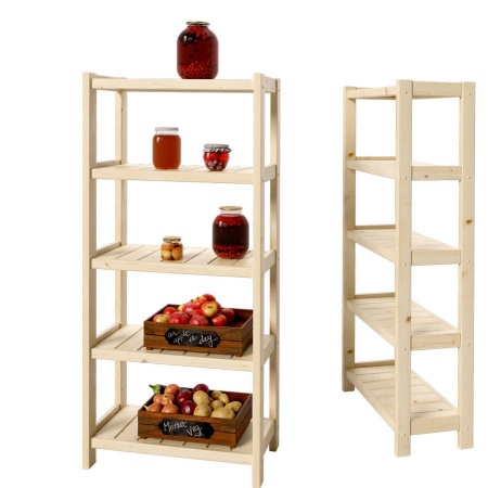 Стеллаж Классический, этажерка 5 полок, 158х72х35 см, деревянный, ХСК-08