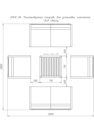 Комплект садовой мебели из дерева модульный с подушками (2 дивана, 2 кресла, столик) Лаунж, КМЛС-04