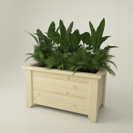Кашпо 55х96х54 см в Скандинавском стиле (Ящик для цветов, Цветочник из дерева) деревянный, ДК-05