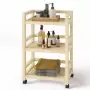 Этажерка на колесиках деревянная, 3 полки, 75 х 52 х 25, Универсальная, СУ-25