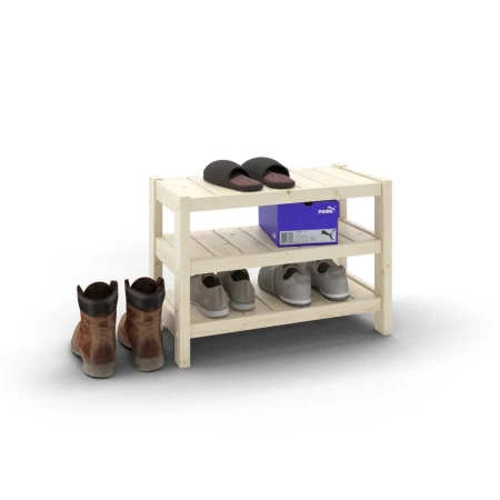 Тумба для обуви  Классическая, 3 полки, 72х35х48,5 см, деревянная, ХСК-17