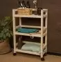 Этажерка на колесиках деревянная, 3 полки, 75 х 52 х 25, Универсальная, СУ-25