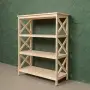 Этажерка Прованс Лайт широкая, 4 полки, 109х86х38 см, деревянная СП-30
