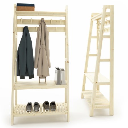 Прихожая с крючками в стиле Лестница  189х90х41,6 см, деревянная, ХСЛП-03