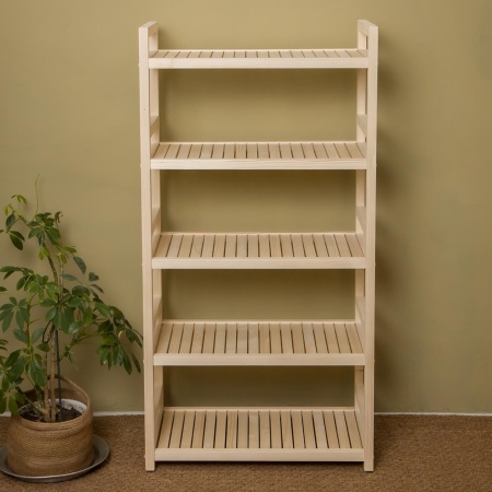 Стеллаж деревянный, этажерка 5 полок, 135 х 70 х 35 см, Универсальный, СУ-07