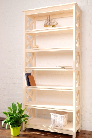 Стеллаж в стиле Прованс широкий, 7 полок, 195х89х40 см, деревянный, ХСП-01 Стеллаж в стиле Прованс широкий, 7 полок, 195х89х40 см, деревянный, ХСП-01