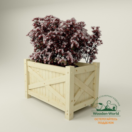 Кашпо 40х70х48 см в стиле Прованс (Ящик для цветов, Вазон из дерева) деревянный, ДК-14