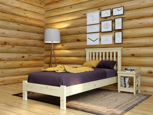 Кровать односпальная 90х200 см деревянная Прованс, КР-01