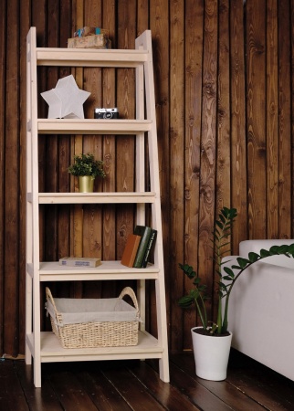 Стеллаж в стиле Лестница 5 полок, 189х70х41,6 см, деревянный, ХСЛ-02