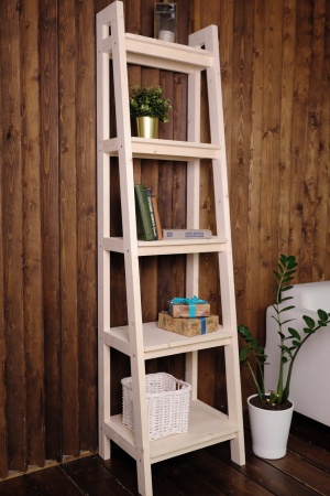 Стеллаж в стиле Лестница 5 полок , 189х50х41,6 см, деревянный, ХСЛ-03
