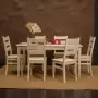 Комплект обеденной мебели деревянный (стол 150 см + 6 стульев), КМО-04