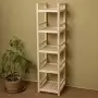 Стеллаж деревянный, этажерка 5 полок, 135 х 35 х 35 см, Универсальный, СУ-09