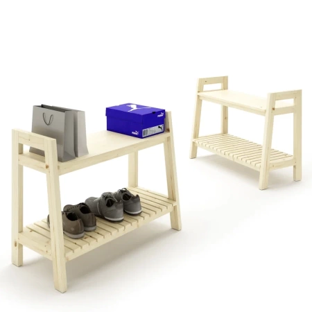 Тумба для обуви в стиле Лестница, 2 полки, 69х90х41,6 см, деревянная, ХСЛП-11