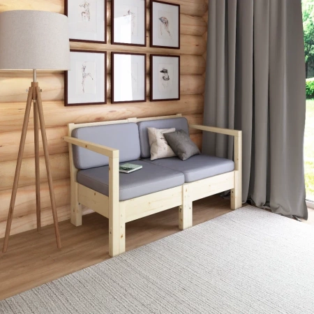 Садовый диван деревянный с подушками Лаунж, КМЛ-03