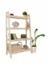 Этажерка в стиле Лестница, 4 полки, 149х90х41,6 см деревянная, ХСЛ-04