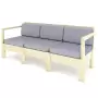 Диван с подушками и подставкой для ног (оттоманкой) деревянный для сада и дачи на 4 человека, КМЛ-09