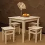 Комплект обеденной мебели деревянный (стол 90 см + 4 табурета), КМО-12