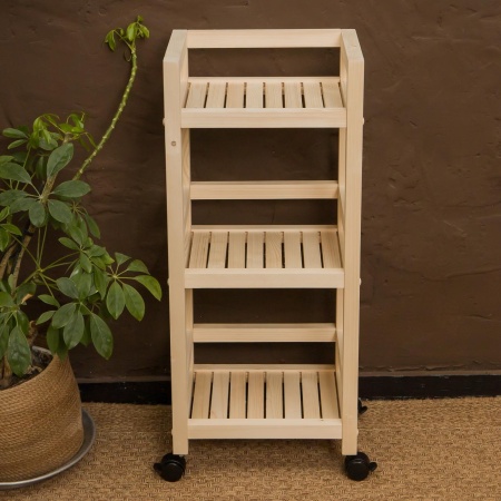 Тумба на колесиках деревянная, 3 полки, 75 х 35 х 25, Универсальная, СУ-26