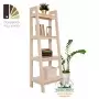 Этажерка в стиле Лестница, 4 полки, 149х50х41,6 см  деревянная, ХСЛ-06