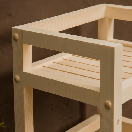 Этажерка на колесиках деревянная, 4 полки, 105 х 35 х 25, Универсальная, СУ-23